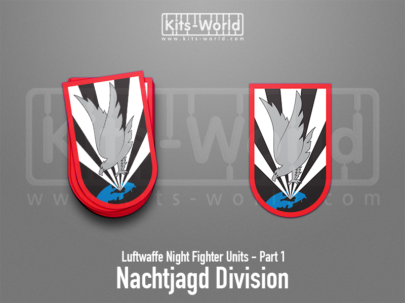 Kitsworld SAV Sticker - Luftwaffe Night Fighters - Nachtjagd Division W:61mm x H:100mm 